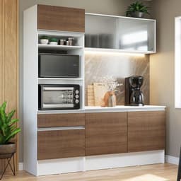 Kit Muebles de Cocina Topazio 180 cm Blanco/Marron 180x52x210 cm