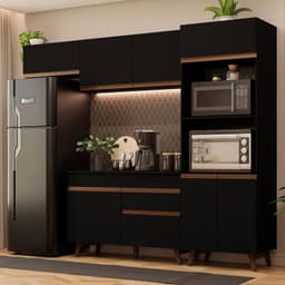 Kit Muebles de Cocina Reims 260 cm 08 Negro 260x52x210 cm