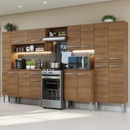 Kit Muebles de Cocina Emilly 325 cm 01 Marron 325x44x186 cm