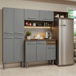 Kit Muebles de Cocina Emilly 229 cm 16 Marron/Gris 229x44x186 cm