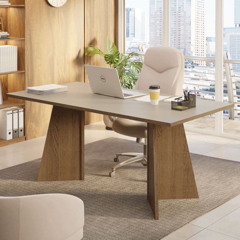 Escritorio Ejecutivo de Oficina 5388 180 cm Crema 180x90x78 cm