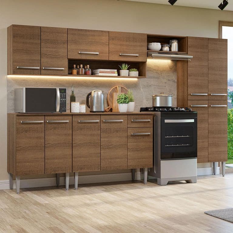 Kit Muebles de Cocina Emilly 293 cm 10 Marron 293x44x186 cm