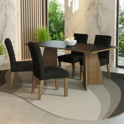 Juego de Comedor Ruby Marron/Negro/Oxford 180x90x78 cm
