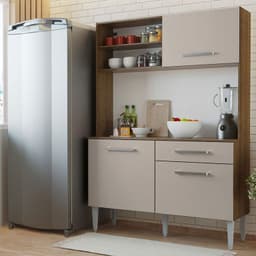 Kit Muebles de Cocina Life 120 cm Marron/Crema 120x38x168 cm
