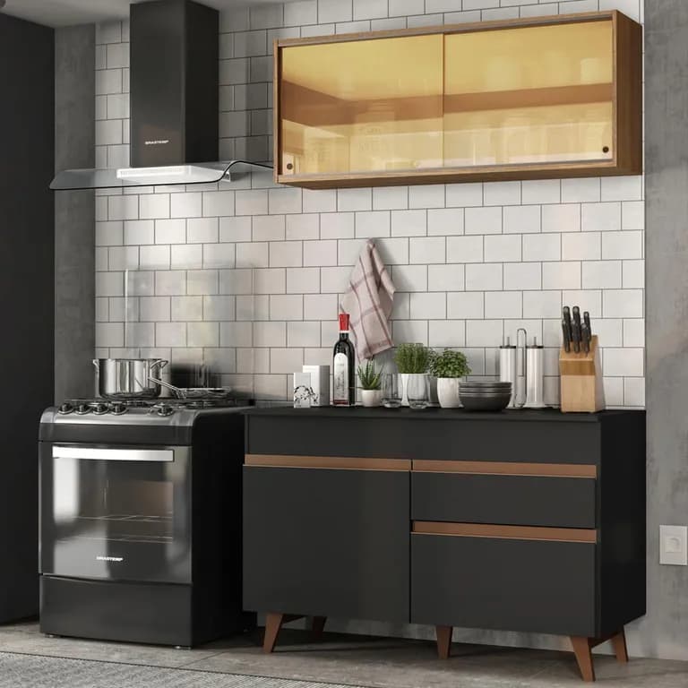 Kit Muble de Cocina Reims 120 cm Blanco 120x52x210 cm