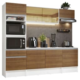 Kit Muebles de Cocina Diamante 240 cm Blanco/Marron 240x52x210 cm