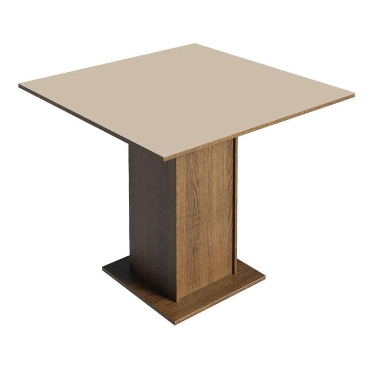 Mesa de Comedor 5363 Cuadrada Marron/Crema 90x90x78 cm