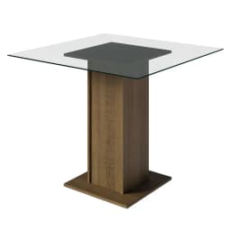 Mesa de Comedor 5332A Cubierta de Vidrio Cuadrada Marron 80x80x76 cm