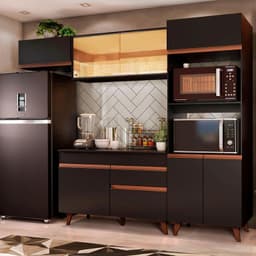 Kit Muebles de Cocina Reims 260 cm Negro 260x52x210 cm