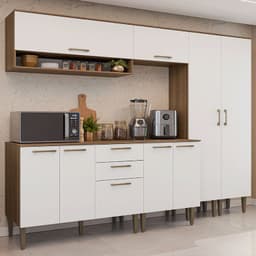 Kit Muebles de Cocina Lille 245 cm Marron/Blanco 245x44x205 cm