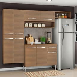 Kit Muebles de Cocina Emilly Fit 229 cm Marron 229x44x186 cm