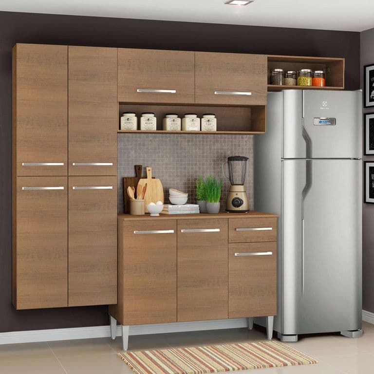 Kit Muebles de Cocina Emilly Fit 229 cm Marron 229x44x186 cm