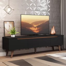 Rack para TV Hasta 75 Pulgadas Reims 180 cm 2 Puertas Negro 180x40x50 cm