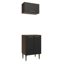 Kit Mueble de Cocina Lille 60 cm Marron/Negro 60x44x205 cm