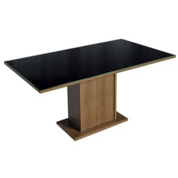 Mesa de Comedor 5275 con Vidrio Rectangular Marron/Negro 160x90x80 cm
