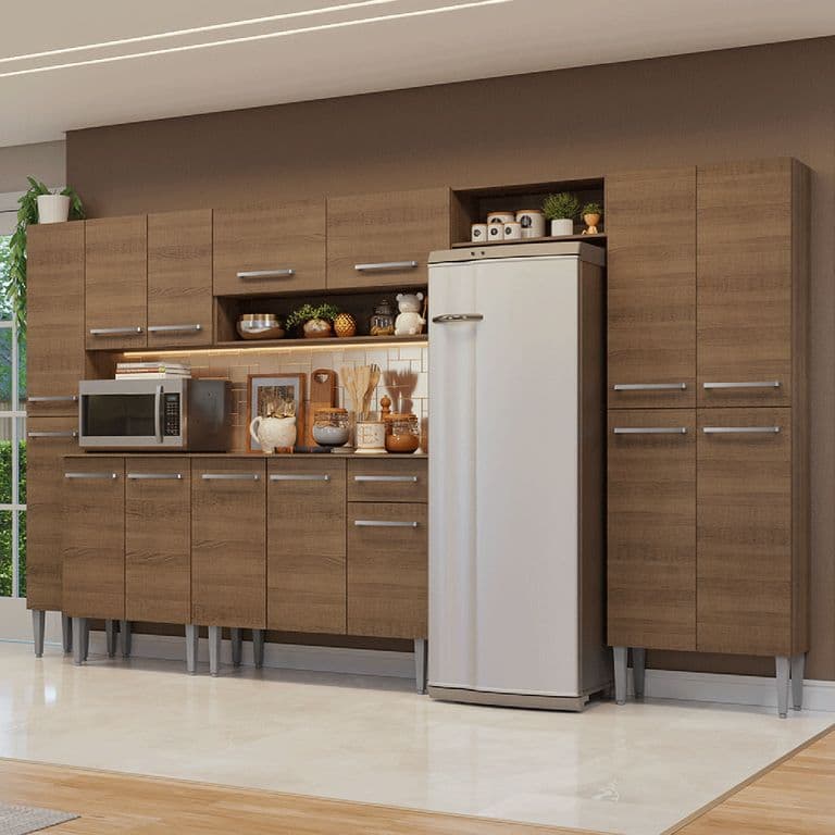 Kit Muebles de Cocina Emilly 325 cm 07 Marron 325x44x186 cm
