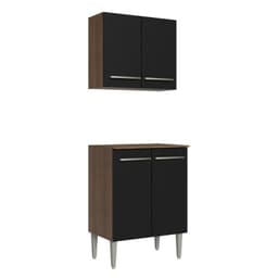 Kit Mueble de Cocina Emilly 64 cm Marron/Negro 64x44x186 cm