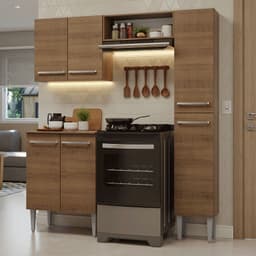 Kit Muebles de Cocina Emilly 156 cm 02 Marron 156x44x186 cm