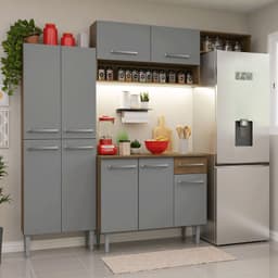 Kit Muebles de Cocina Emilly 229 cm 18 Marron/Gris 229x44x210 cm