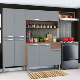 Kit Muebles de Cocina Emilly Top 229 cm Marron/Gris 229x44x186 cm