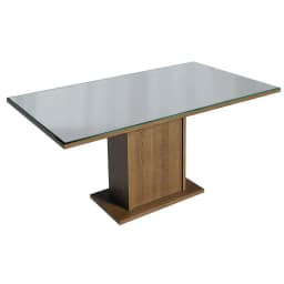 Mesa de Comedor 5275 con Vidrio Rectangular Marron/Gris 160x90x79 cm