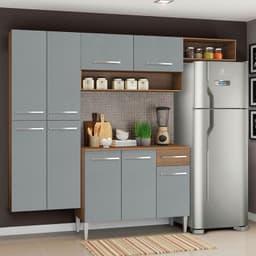 Kit Muebles de Cocina Emilly Fit 229 cm Marron/Gris 229x44x201 cm