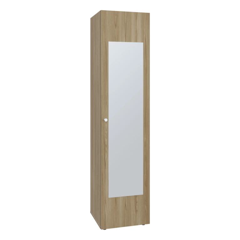 Closet 1 Puerta Con Espejo 170X40X40,2 Cm Cafe Y Blanco
