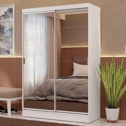 Closet Max 2 Puertas Correderas con Espejos Blanco 119x54x183 cm