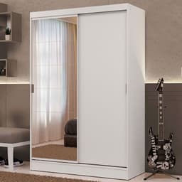 Closet Luke 2 Puertas Correderas con 1 Espejo Blanco 119x54x183 cm