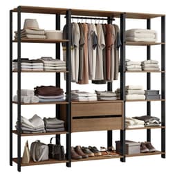 Closet Abierto Valencia 188 cm 2 Cajones Marron/Negro 188x45x180 cm