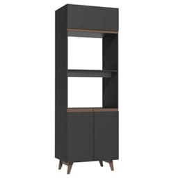 Torre para Horno y Microondas Reims 70 cm 3 Puertas Negro 70x52x210 cm