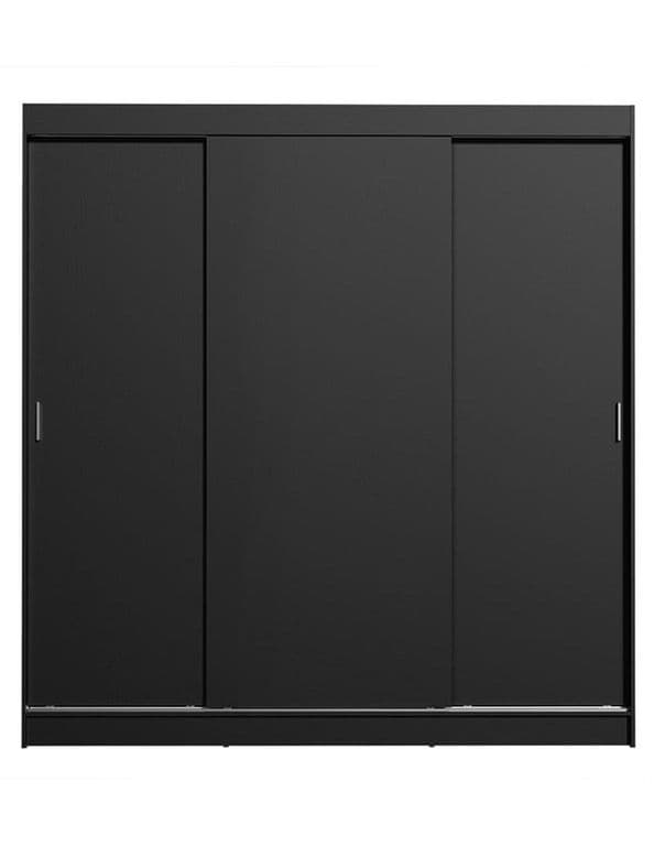 Closet Reno 3 Puertas Correderas Negro 180x54x205 cm