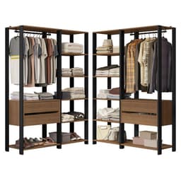 Closet Abierto Valencia 258 cm 4 Cajones 04 Marron/Negro 358x45x180 cm