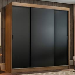 Closet Reno 3 Puertas Correderas Marron/Negro 180x54x205 cm