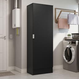 Armario Multiuso Organizador 1 Puerta Negro 60x40x182 cm
