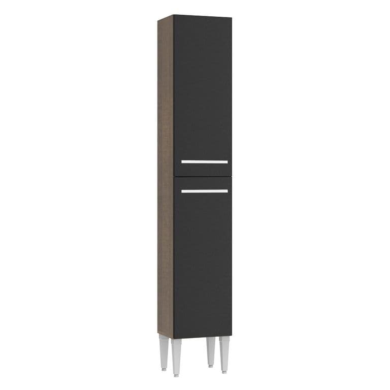 Despensa de Cocina Emilly 32 cm 2 Puertas Marron/Negro 32x27x186 cm
