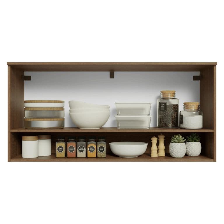 Mueble Aereo de Cocina Lille 120 cm 1 Puerta Basculante Marron/Negro 105x29x50 cm