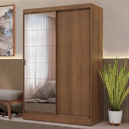 Closet Max 2 Puertas Correderas con 1 Espejo Marron 119x54x183 cm