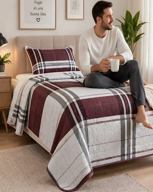 Cubrecama 1.5 Plazas (180x230 cm) + 1 Almohada + 1 Funda