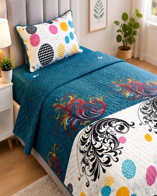 Cubrecama 1.5 Plazas (180x230 cm) + 1 Almohada + 1 Funda