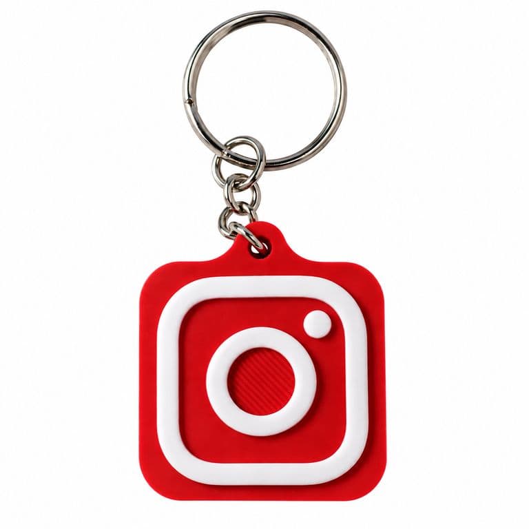 Llavero Instagram NFC Acceso Rapido A Redes Sociales Rojo