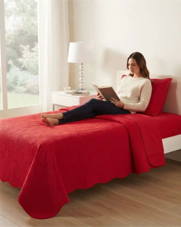 Cubrecama Quilt de Verano Liso 1.5 Plazas con Relieve