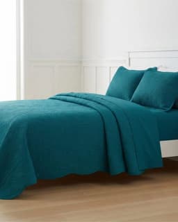 Cubrecama Quilt de Verano Turquesa 2 Plazas con Relieve
