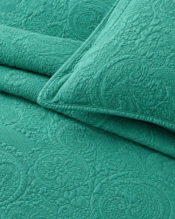 Quilt Cubrecama 1.5 Plazas Turquesa Verano Diseno Relieve