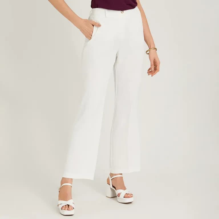 Pantalon Formal Palazzo Liviano Crudo Blanco 3XL