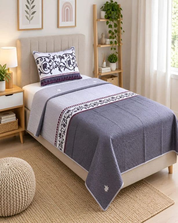 Cubrecamas Quilt De Verano Plaza y Media Ligero Y Transpirable Mas Almohada