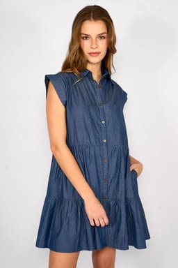 Vestido Corto Denim Eloisa Azul Azul M