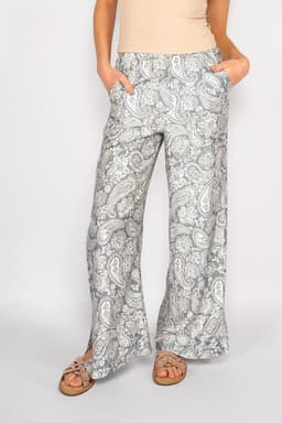 Pantalon Ancho Paisley Alessia Azul Azul S