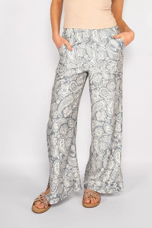 Pantalon Ancho Paisley Alessia Azul Azul S