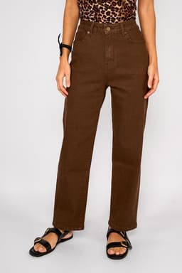 Jeans Rectos Tiro Alto Sofia Chocolate Cafe 44